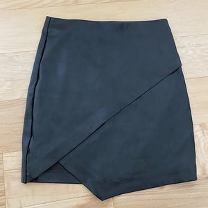 Black Leather Bodycon Skirt with Slit | Dynamite